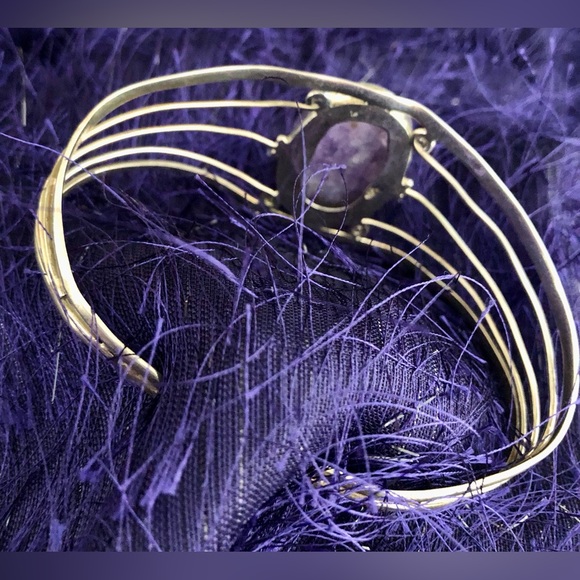 💜Sterling Silver Handcrafted Charoite Cuff Bracelet - Picture 6 of 13